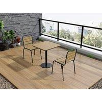 Vente-unique Garden Dining Set In Polywood & Metal: A Table W.70 Cm & 2 in Black