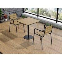 Vente-unique Garden Dining Set In Polywood & Metal: A Table W.70 Cm & 2 in Black