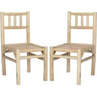 Vente-unique Set Of 2 Teak Garden Chairs - Light Natural - TULUM By MYLIA in Light Oak