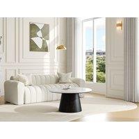 Vente-unique Marble & Oak Veneer Coffee Table - Black - SADURA