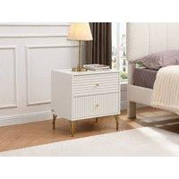 Vente-unique Set Of 2 Bedside Tables With 2 Drawers - White - LOUREO