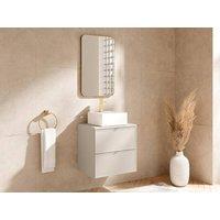 Vente-unique Wall-Mounted Bathroom Vanity Unit With Square Countertop Basin - Beige