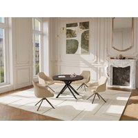 Vente-unique Extendable Dining Table for 4 To 6 People In Ceramic, MDF & Metal in Grey