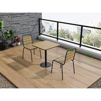 Vente-unique Square Garden Table W.70 Cm In Polywood & Metal - Black - LYLIOS By