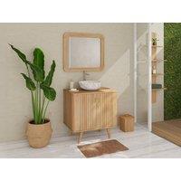 Vente-unique Freestanding Teak Vanity Unit - 80 Cm - WAMENA in Light Oak