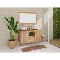 Vente-unique Freestanding Teak Vanity Unit - 120 Cm - WAMENA in Light Oak