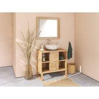 Vente-unique Freestanding Teak Vanity Unit - W80 Cm - MATARAM in Light Oak
