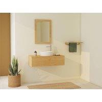 Vente-unique Wall-Hung Mindi Wood Vanity Unit - 95 Cm - TIDORE in Light Oak