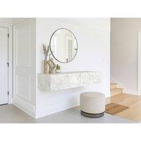 Vente-unique Wall-Mounted Console Table With 2 Doors - White Marble Effect - TENIDA