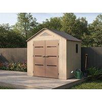Vente-unique Beige & Brown Resin Garden Shed 4.5 M With Floor - 22 Mm Thickness