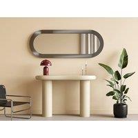 Vente-unique Oval Aluminium Wall Mirror - W. 60 X H. 160 Cm - Brushed Gunmetal in Silver