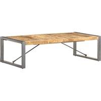 Berkfield Home Coffee Table 140x70x40 cm Rough Mango Wood in Brown | Size: 140 x 70 x 40 cm