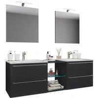 VCM 3 pcs. Washing room washbasin Badinos XXL in Black