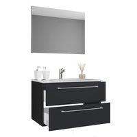 VCM 3 pcs. washroom washbasin Badinos SP in Black