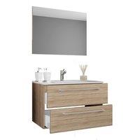 VCM 3 pcs. washroom washbasin Badinos SP in Natural