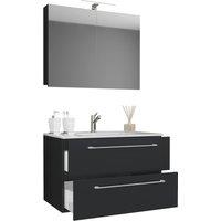 VCM 3 pcs. washroom washbasin Badinos SP in Black