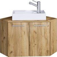 VCM 2-part corner washbasin washbasin Vilosa in Light Oak