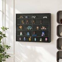 STILVORA Wall Cabinet with Adjustable Shelves & Glass Doors in Black