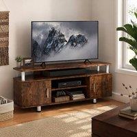 STILVORA TV Stand with 2 Cupboards & Shelves Rustic Brown