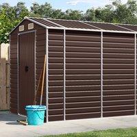 Berkfield Home Garden Shed Brown 191x810x198 cm Galvanised Steel | Size: 191 x 810 x 198 cm