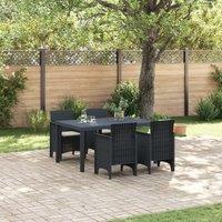 Berkfield Home 5 Piece Garden Dining Set with Cushions Anthracite Poly Rattan