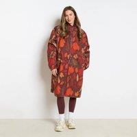 OHS Printed Water Resistant Coat Sherpa Lined Drying Changing Robe in Burnt Orange | Size: S/M