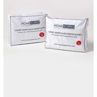 Homescapes Luxury White Duck Down 13.5 Tog All Seasons Duvet | Size: Single