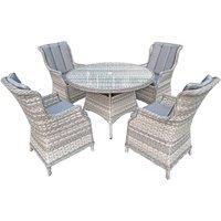 Oseasons Knightsbridge XL Rattan 4 Seat Dining Set in Dove Grey