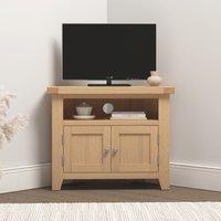 Seconique Windsor Ivory Corner TV Unit (Fully Assembled) in Light Oak