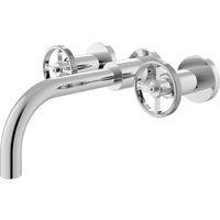 Balterley Tyrley 3 Tap Hole Wall Mounted Basin Mixer in Silver