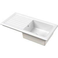 Balterley 101cm Inset Countertop 1 Bowl Fireclay Ceramic Kitchen Sink White