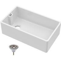 Balterley Single Bowl Fireclay Belfast Kitchen Sink with Waste 795 x 460 x 254mm in White