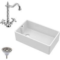 Balterley Fireclay Belfast Sink Overflow Tap Waste 795mm in White