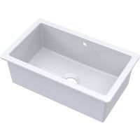 Balterley Fireclay 1 Bowl Undermount Kitchen Sink Overflow White 763mm
