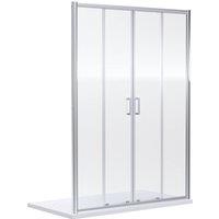 Balterley Double Sliding Shower Door, 1900x1400mm in Silver