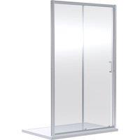 Balterley 6mm Toughened Safety Glass Sliding Shower Door, Chrome in Silver