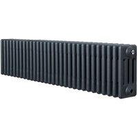 Monstershop Traditional 4 Column Radiator - 300 x 1370mm - Anthracite in Grey