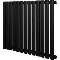 Monstershop Oval Single Column Radiator - 600 x 780mm - Black