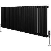 Monstershop Oval Single Column Radiator & Valves - 600mm x 1620mm - Black
