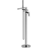 Balterley Modern Freestanding Round Bath Shower Mixer Tap, Chrome in Silver