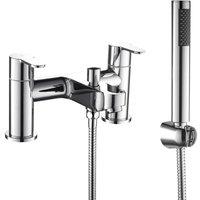 Balterley Modern Round Deck Mounted Bath Shower Mixer Tap, Chrome in Silver