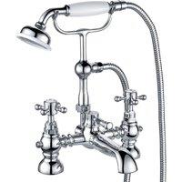 Balterley Traditional Bath Shower Mixer Tap & Kit, Chrome in Silver