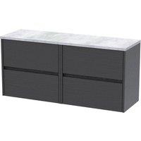 Balterley Chartley Contemporary 4 Drawer Wall Hung Vanity Unit, 1200mm in Grey