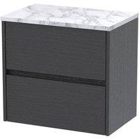 Balterley Chartley Contemporary 2 Drawer Wall Hung Vanity Unit, 600mm in Grey