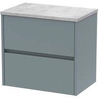 Balterley Chartley Contemporary 2 Drawer Wall Hung Vanity Unit, 600mm in Grey