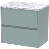Balterley Chartley 2 Drawer Wall Hung Vanity Unit, Coastal Grey, 600mm in Grey