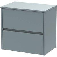 Balterley Chartley 2 Drawer Wall Hung Vanity Unit, Coastal Grey, 600mm in Grey