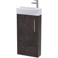 Balterley Winshill 1 Door Left-Hand Cloakroom Vanity Basin Unit, 440mm in Grey