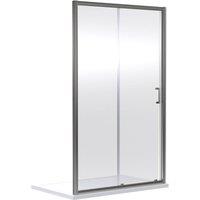 Balterley Single Sliding Shower Door, 1100x1900mm in Silver
