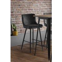 Julian Bowen Luxe Diamond Quilted Upholstered Bar Stool in Grey